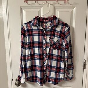 Size small red white and blue plaid shirt